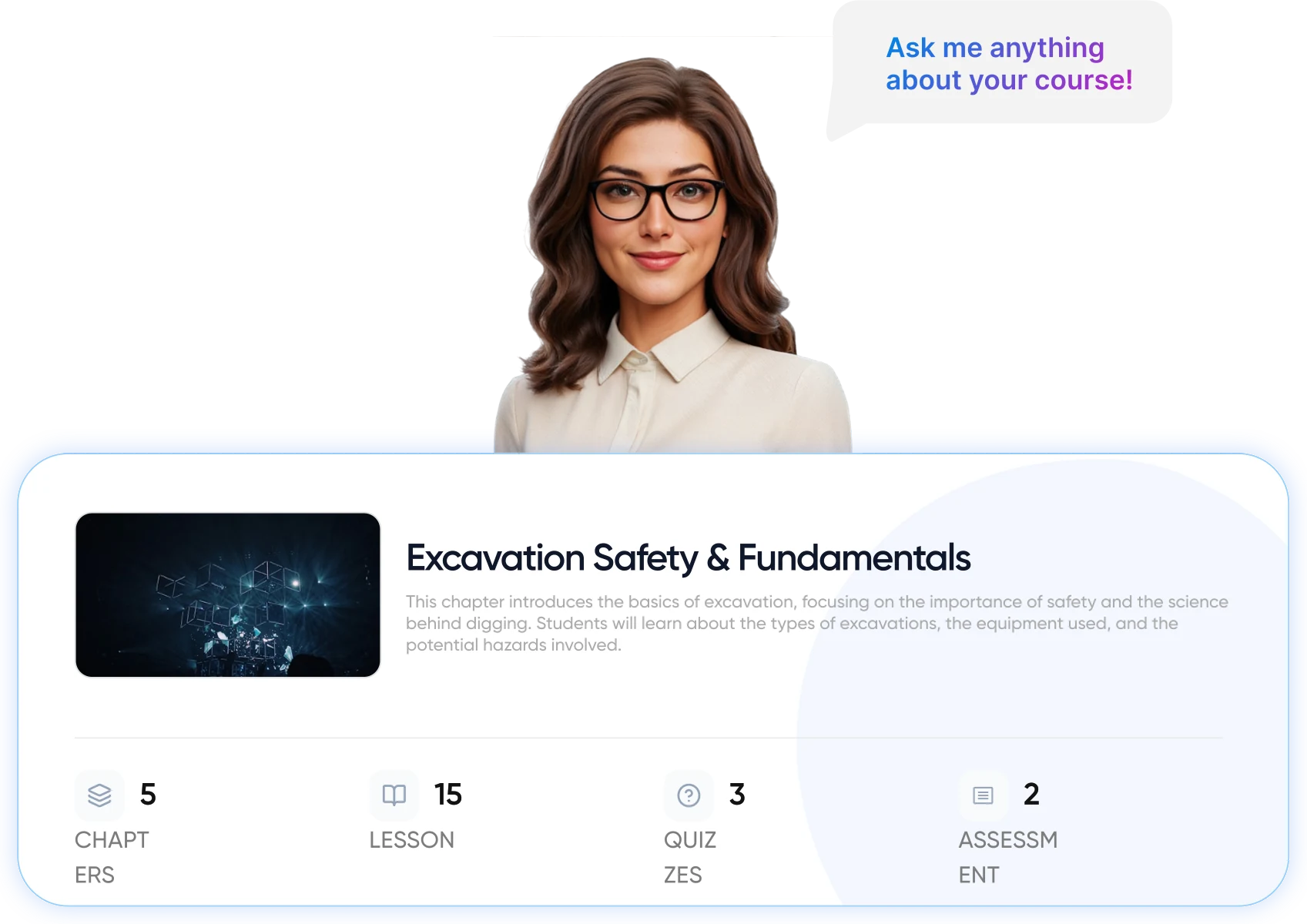 A Vocaliv course with its AI coach answering trainee questions