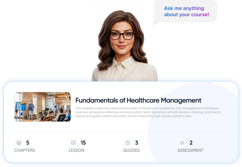 Quizzes and assessments generated from the healthcare program to check understanding