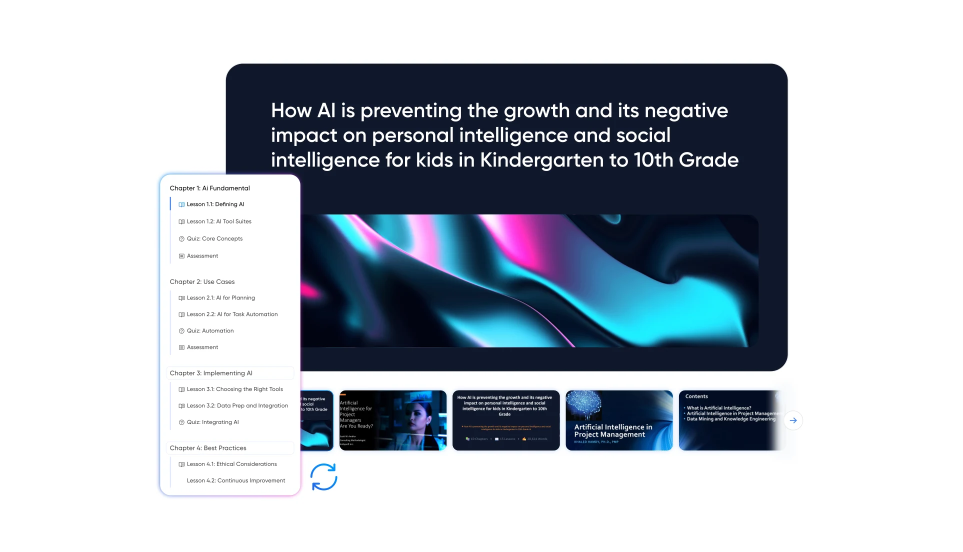 Editing a generated slide deck in Vocaliv