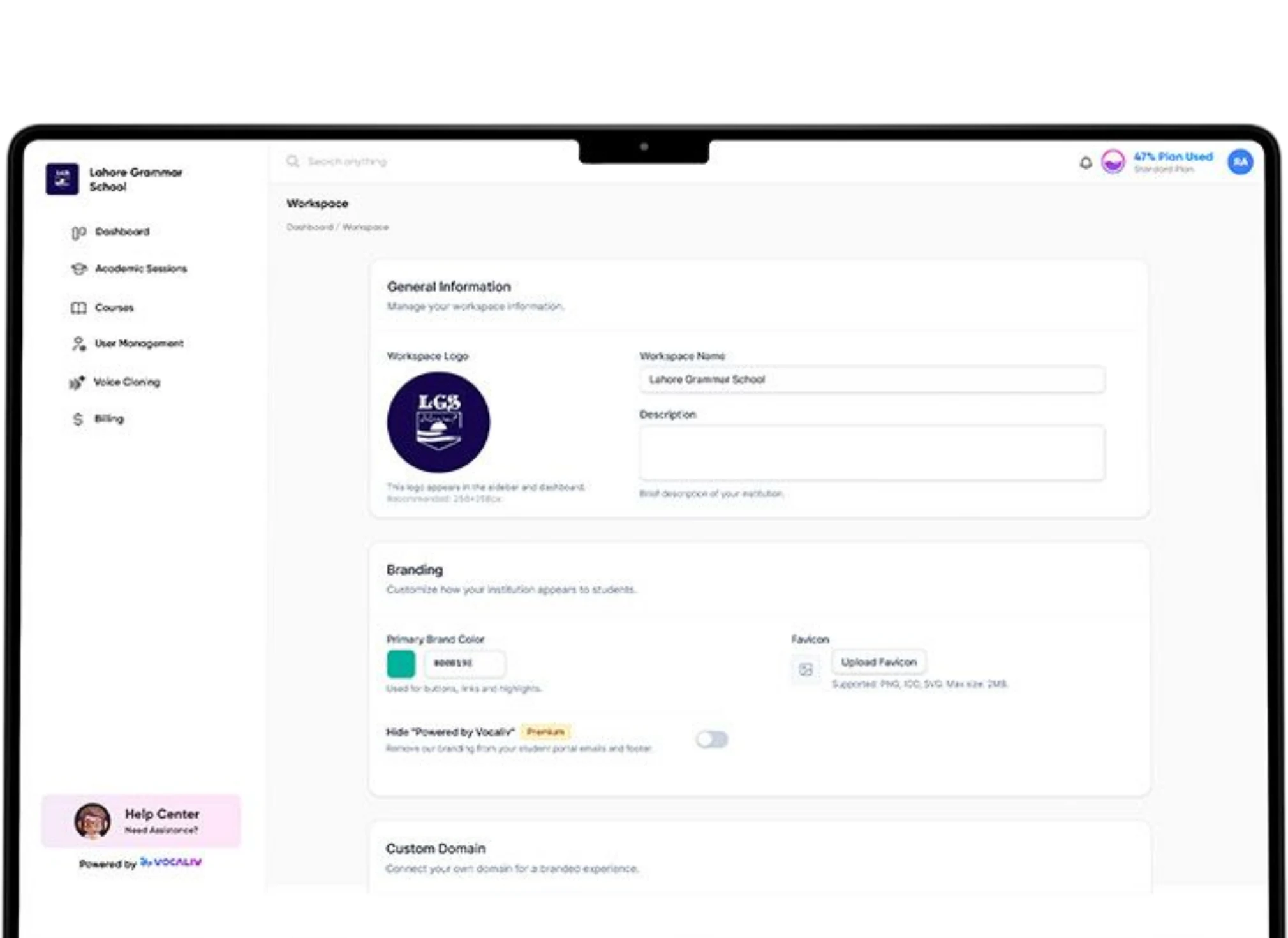 Managing branded client environments in Vocaliv